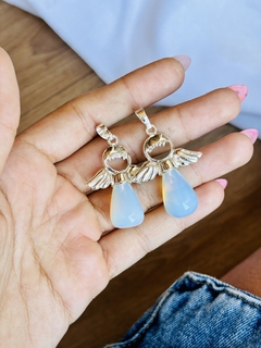 ANGELITOS CON GOTA DE OPALINA LUNAR Y BAÑO DE PLATA X2 U.