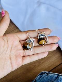 DELFÍN CON OJO DE TIGRE Y BAÑO DE PLATA X2 U.