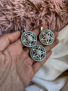 DIJES PENTAGRAMA ADULARIA PIEDRA DE LA LUNA X2 U