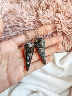 PÉNDULOS ONIX NEGRO MARMOL REIKI X2 U.
