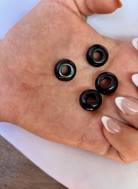 DONITAS PIEDRA PI OBSIDIANA 14 MM. X2 U.
