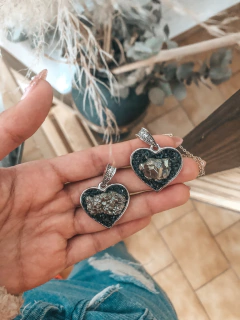 CORAZONES TURMALINA CON PIRITA CÚBICA X3 U.
