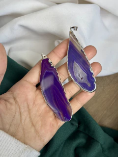 CHAPAS DE ÁGATA VIOLETA CON BAÑO ELECTROPLAY X2 U. - comprar online
