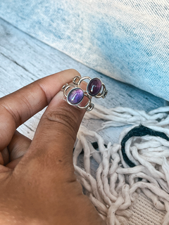 Anillos estilo hindú, de alpaca con amatista.