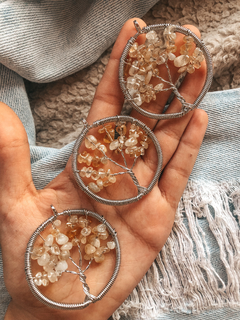 Dijes del árbol de la vida con piedras naturales de citrino