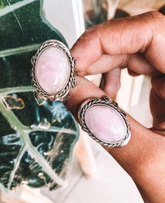 ANILLOS ALPACA CUARZO ROSA X3 U.
