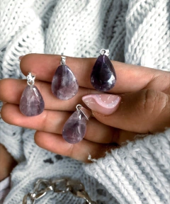 Dijes de piedra natural Amatista en forma de gota 