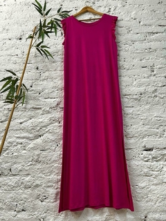 Vestido largo de modal con volados en internet