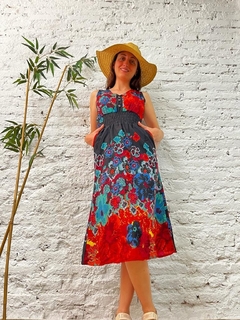 Vestido estampado con bolsillos