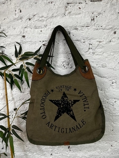 Bolso de lona con fuelle