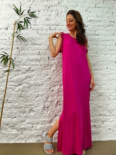 Vestido largo de modal con volados