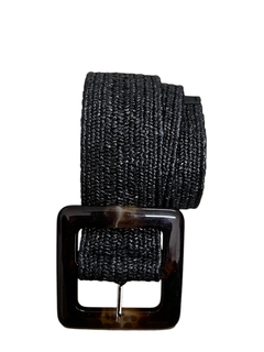 Cinto rafia ancho hebilla Carey - tienda online