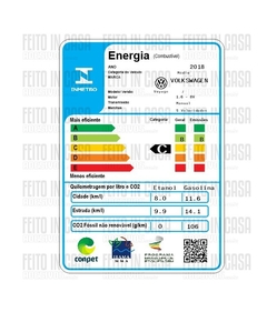 Adesivo Para-Brisa Modelo Moderno Consumo Eficiência Energética