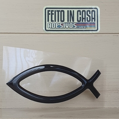 Adesivo Resinado Peixe Cristão Preto - comprar online