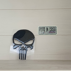Adesivo Resinado Caveira Justiceiro Preto