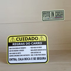 Adesivo Interno Cuidado Regras do Carro