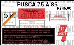 Kit Adesivos Fusca 1975 1976 1977 1978 1979 1980 1981 1982 1983 1984 1985 1986