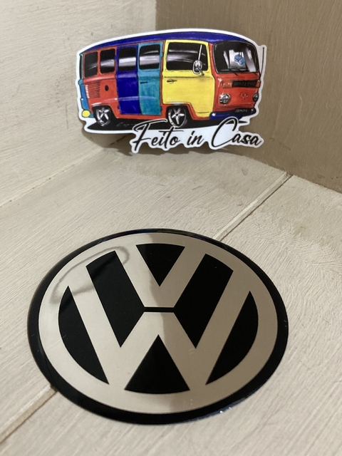 Adesivo Resinado Volkswagen 69mm Preto e Cromado - comprar online