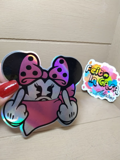 Adesivo Holográfico Minnie Dedo do Meio