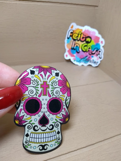 Adesivo Resinado Caveira Mexicana