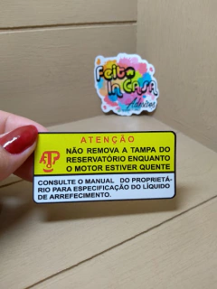 Adesivo Atenção Não remova a tampa do reservatório Volkswagen