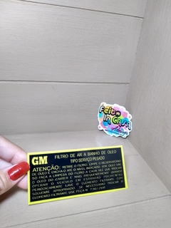 Adesivo de Época GM Filtro de Ar Banho de Óleo C10 Veraneio