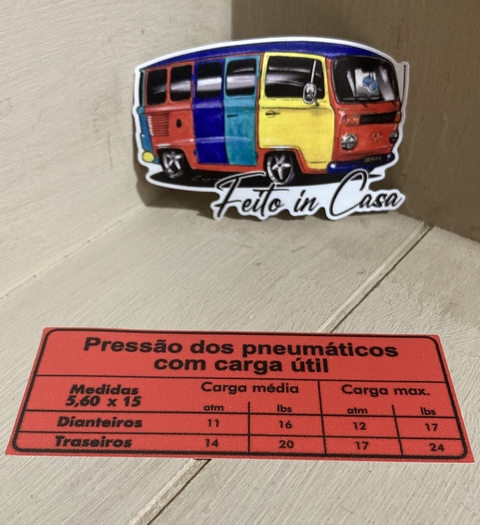 Adesivo Pressão dos Pneus Fusca Volkswagen - comprar online