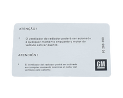 Adesivo Ventilador Radiador Chevrolet GM