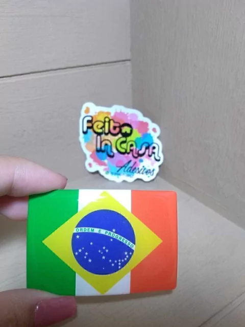 Adesivo Resinado Bandeira Itália e Brasil