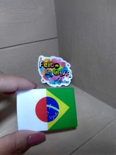 Adesivo Resinado Bandeira Japão e Brasil