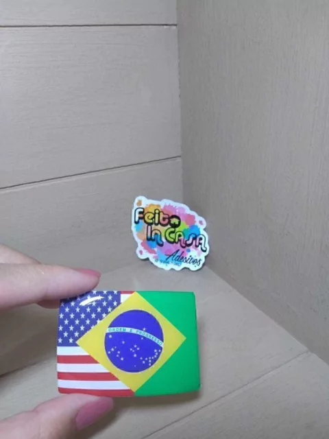 Adesivo Resinado Bandeira EUA e Brasil