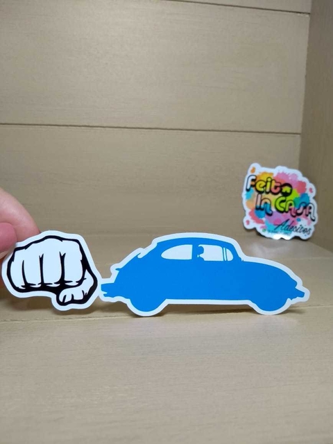 Adesivo Fusca Azul Soco