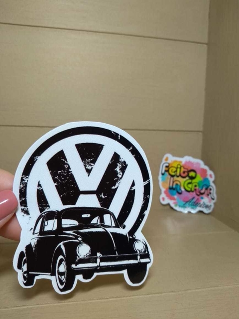 Adesivo Volkswagen Fusca Preto e Branco