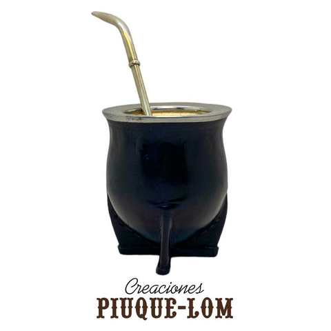 Mate Uruguayo Camionero Negro Virola de Acero