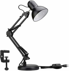 LUMINÁRIA PIXAR MESA ARTICULADA ESCRITÓRIO REGULÁVEL LEITURA BASE METAL ARTICULÁVEL PRETA