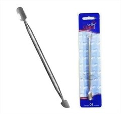 Espátula inox dupla para cutícula Santa Clara