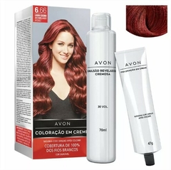 Coloração em Creme 6.66 Louro Escuro Avermelhado Intenso - AVON