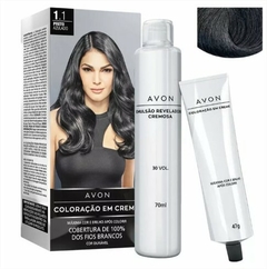 Coloração em Creme 1.1 Preto Azulado - AVON