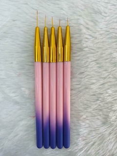 KIT 5 PINCEIS FINO 000 ROSA DF-PU0509 DAFU