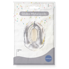 Globos Metalizados Números Plateados 32" X U. Helio - Umpapel Distribuidora