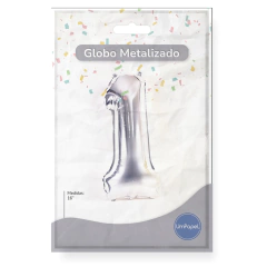 Globos Metalizados Números Plateados 32" X U. Helio en internet