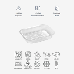 Bandeja Para Delivery 105 Rect. PIM Microondas - comprar online