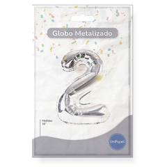 Globos Metalizados Números Plateados 32" X U. Helio - comprar online