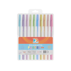 Boligrafos Pastel Ezco 1mm x 10 unidades en Blister