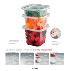 Pote Cuadrado 230cc. Precinto De Seguridad Lock Food - comprar online