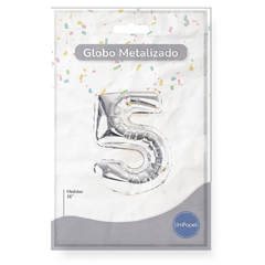 Globos Metalizados Números Plateados 32" X U. Helio - tienda online
