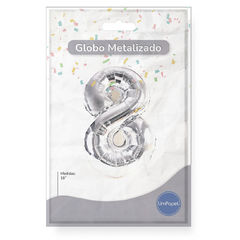 Globos Metalizados Números Plateados 32" X U. Helio - comprar online
