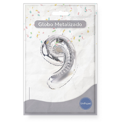 Globos Metalizados Números Plateados 16" X U. Helio - Umpapel Distribuidora