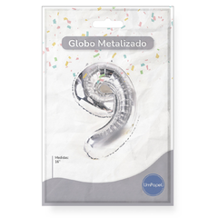 Globos Metalizados Números Plateados 32" X U. Helio