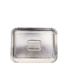 Bandeja Plateada De Carton n°4 23x28 cm.
